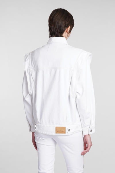 Isabel Marant Harmon Denim Jackets In White Cotton In White
