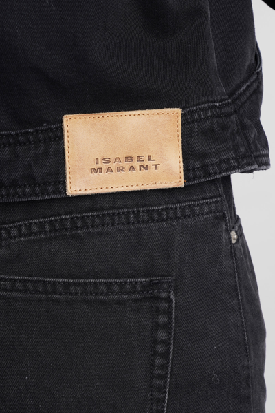 Shop Isabel Marant Valette Denim Jackets In Black Cotton