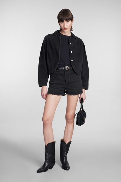 Shop Isabel Marant Lesia Shorts In Black Cotton