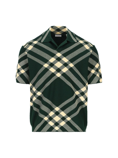 Shop Burberry Vintage Check Ribbed Short Sleeved Polo Shirt In Multi