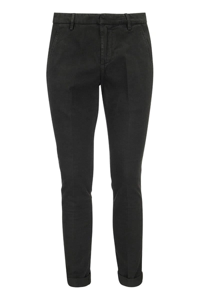 Shop Dondup Gaubert - Slim-fit Gabardine Trousers In Black