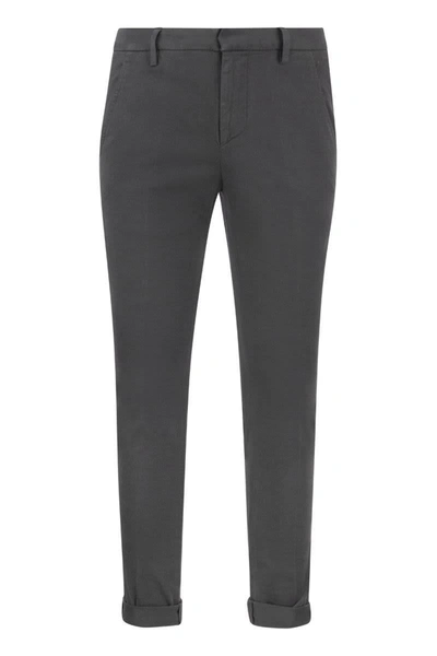 Shop Dondup Gaubert - Slim-fit Gabardine Trousers In Grey