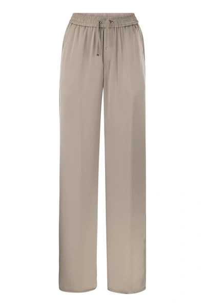 Herno Resort Trousers In Light Nylon Stretch In Cream