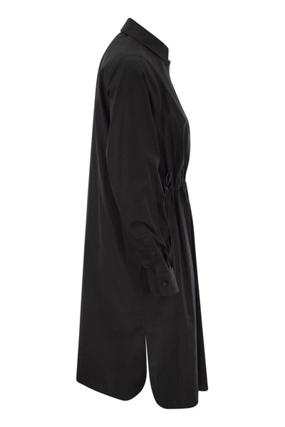 Shop Max Mara Juanita - Poplin Chemise Dress In Black