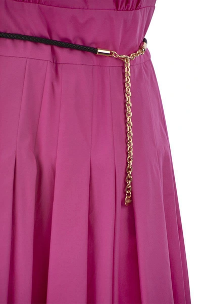 Shop Max Mara Studio Alatri - Crossed Poplin Dress In Fuchsia