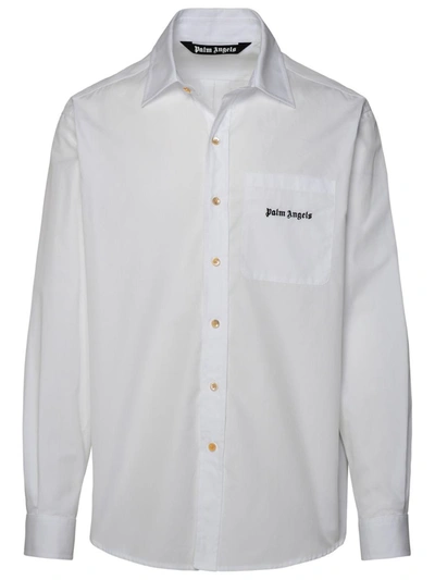 Shop Palm Angels Logo Shirt In White