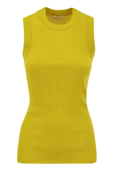 Shop Sportmax Toledo - Knitted Vest In Yellow