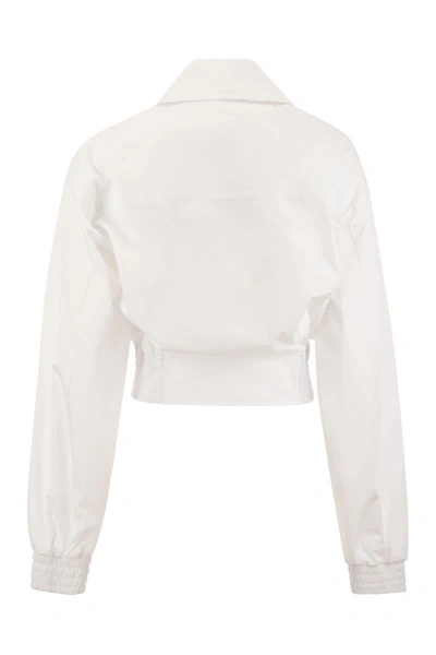 Shop Sportmax Gala - Bomber Style Boxy Shirt In White