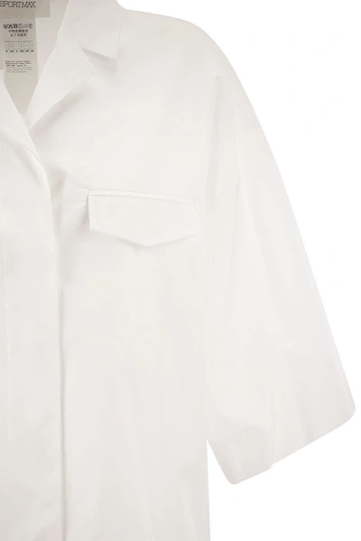 Shop Sportmax Words - Soft Cotton Poplin Shirt In White