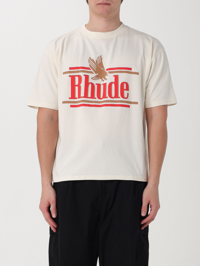 Shop Rhude T-shirt  Men Color White