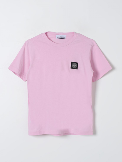 Shop Stone Island Junior T-shirt  Kids Color Pink