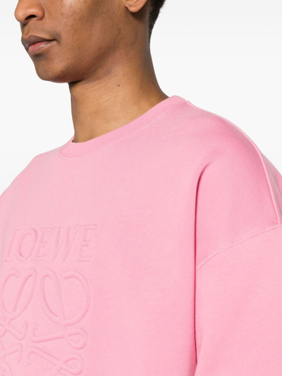 Shop Loewe Logo Cotton Sweatshirt In Pink