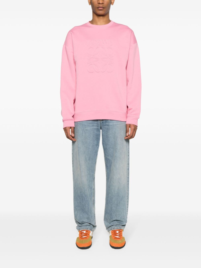 Shop Loewe Logo Cotton Sweatshirt In Pink