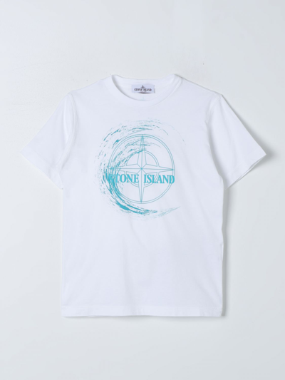 Shop Stone Island Junior T-shirt  Kids Color White