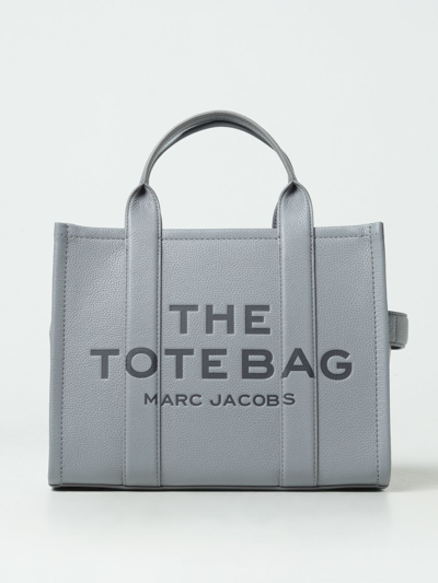 Shop Marc Jacobs The Medium Tote Bag In Grained Leather In Grey 1