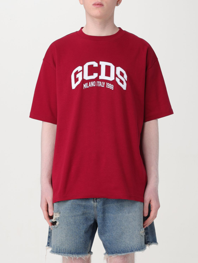 Shop Gcds T-shirt  Men Color Burgundy