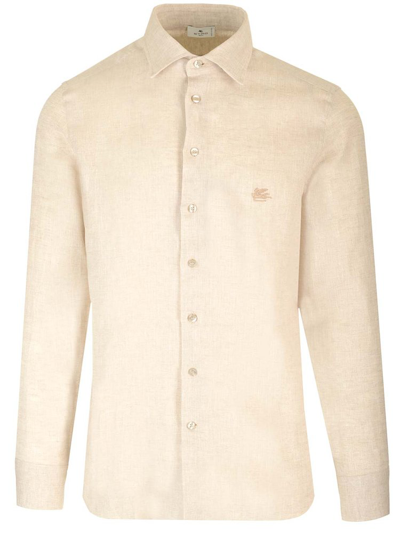 Shop Etro Pegaso Embroidered Long In Beige