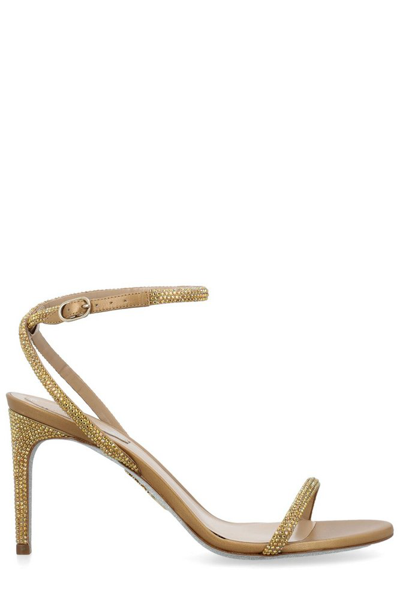 Shop René Caovilla Rene Caovilla Ellabrita Ankle Strap Embellished Sandals In Gold