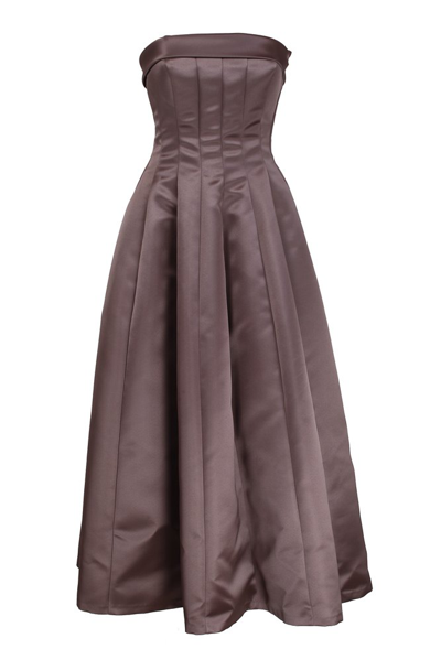 Shop Philosophy Di Lorenzo Serafini Duchesse Bustier Dress In Grey