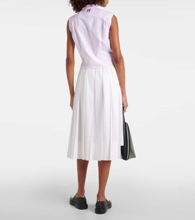 Shop Thom Browne Sleeveless Cotton Shirt In Pink