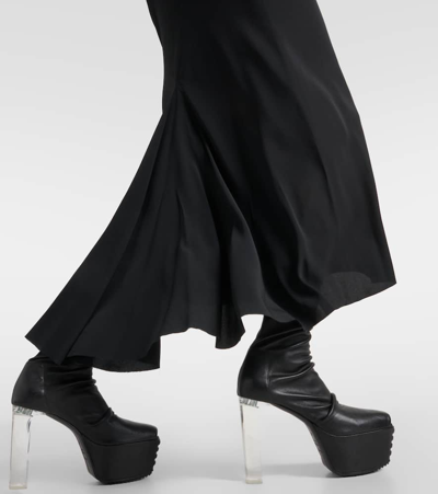 Shop Rick Owens Jersey Midi Skirt In Black