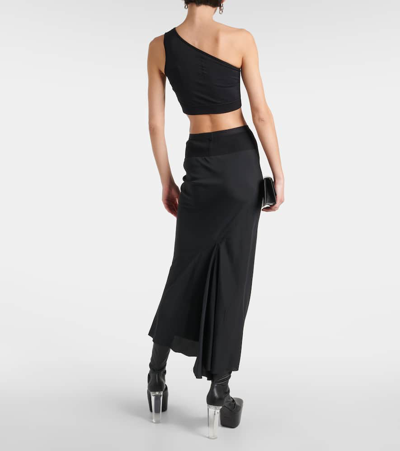 Shop Rick Owens Jersey Midi Skirt In Black