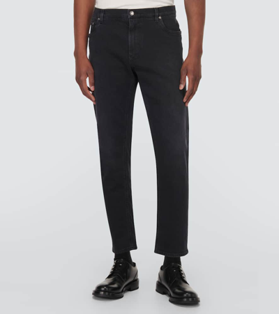 Dolce & Gabbana Dg Essentials Slim-fit Jeans In Blue