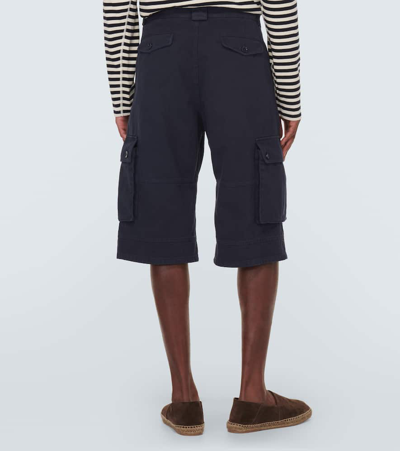 Shop Dolce & Gabbana Cotton Cargo Shorts In Blue