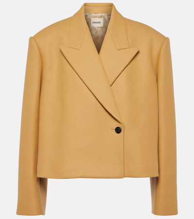 Khaite Raymond Oversized Double-breasted Jacket In Beige