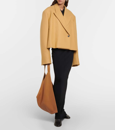 Khaite Raymond Oversized Double-breasted Jacket In Beige