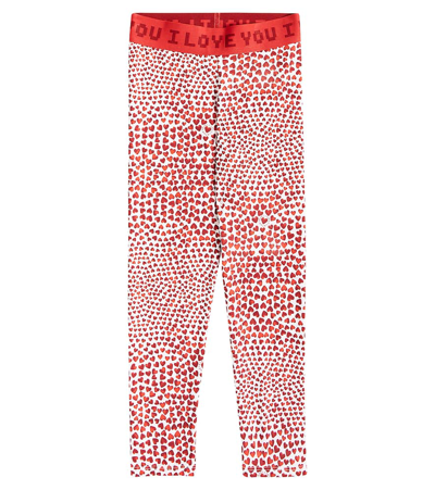 Shop Stella Mccartney Printed Jersey Leggings In Red