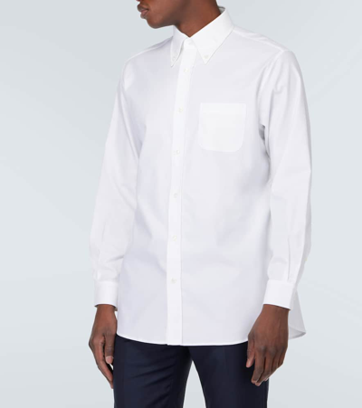 Loro Piana Agui Cotton Oxfort Shirt In White