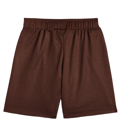 Shop Mini Rodini Basketball Printed Shorts In Brown