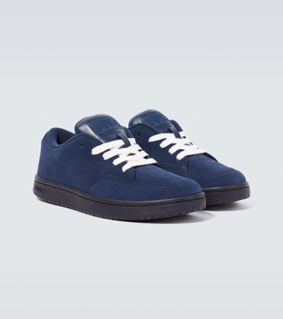 Shop Kenzo Dome Suede Sneakers In Blue