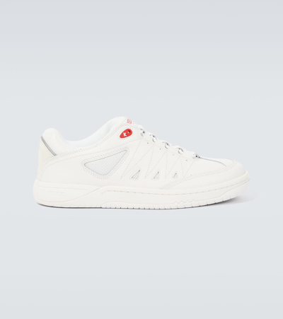 Kenzo Pxt Leather Sneakers In White
