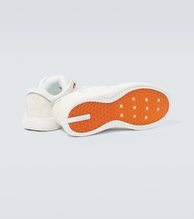 Shop Kenzo Pxt Leather Sneakers In White