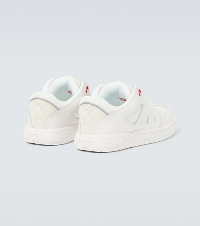 Shop Kenzo Pxt Leather Sneakers In White