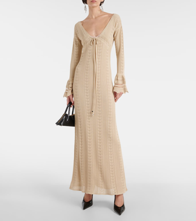 Blumarine Crochet Maxi Dress In White