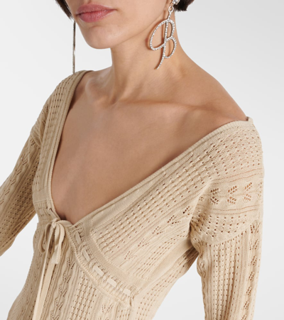 Shop Blumarine Crochet Maxi Dress In White