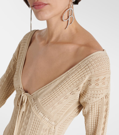 Blumarine Crochet Maxi Dress In White