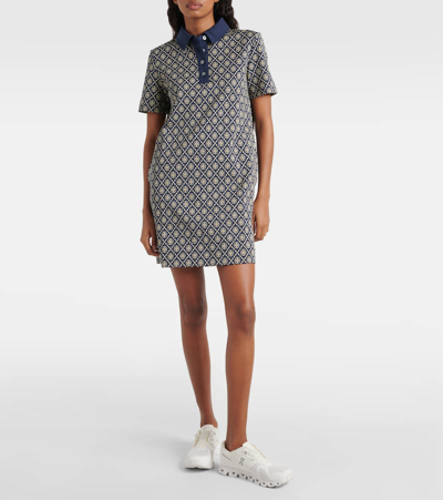 Shop Tory Sport T Monogram Shirtdress In Blue