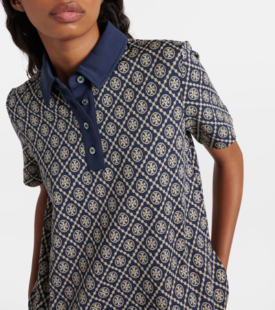 Tory Sport Tory Burch T Monogram Nylon Polo Dress In Blue
