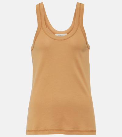 Lemaire Ribbed Cotton Tank Top In Orange