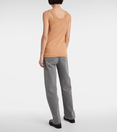 Lemaire Ribbed Cotton Tank Top In Orange