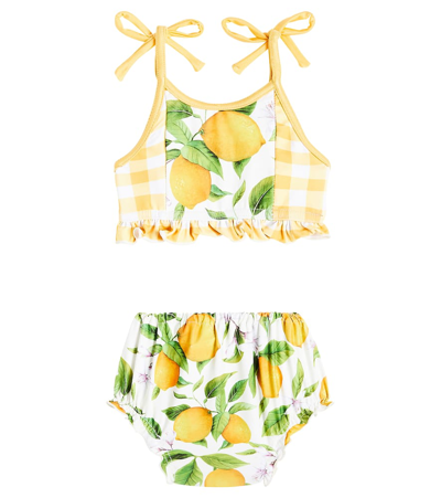Shop Suncracy Baby Malaga Printed Bikini In Yellow