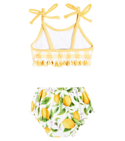 Shop Suncracy Baby Malaga Printed Bikini In Yellow