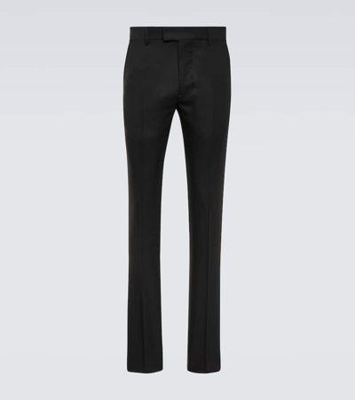Shop Ami Alexandre Mattiussi Virgin Wool Slim Pants In Black