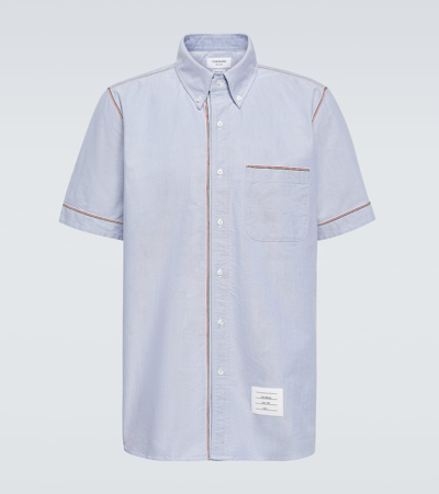 Shop Thom Browne Cotton Shirt In Light Blue