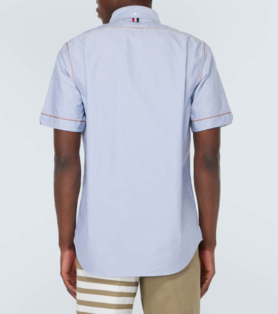 Shop Thom Browne Cotton Shirt In Light Blue