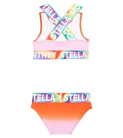 Shop Stella Mccartney Logo Tie-dye Bikini In Multicolor/multicolo